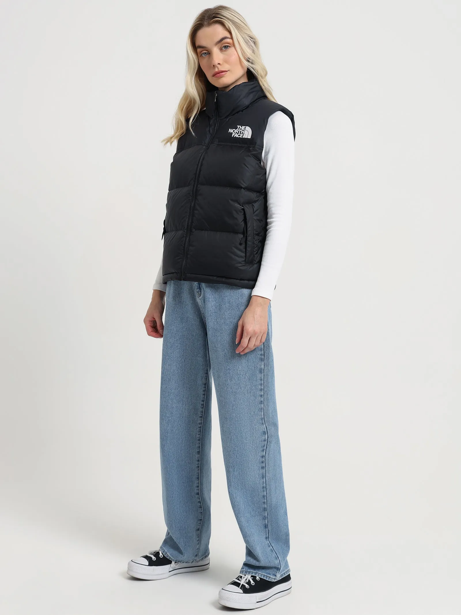 1996 Retro Nuptse Vest in TNF Black