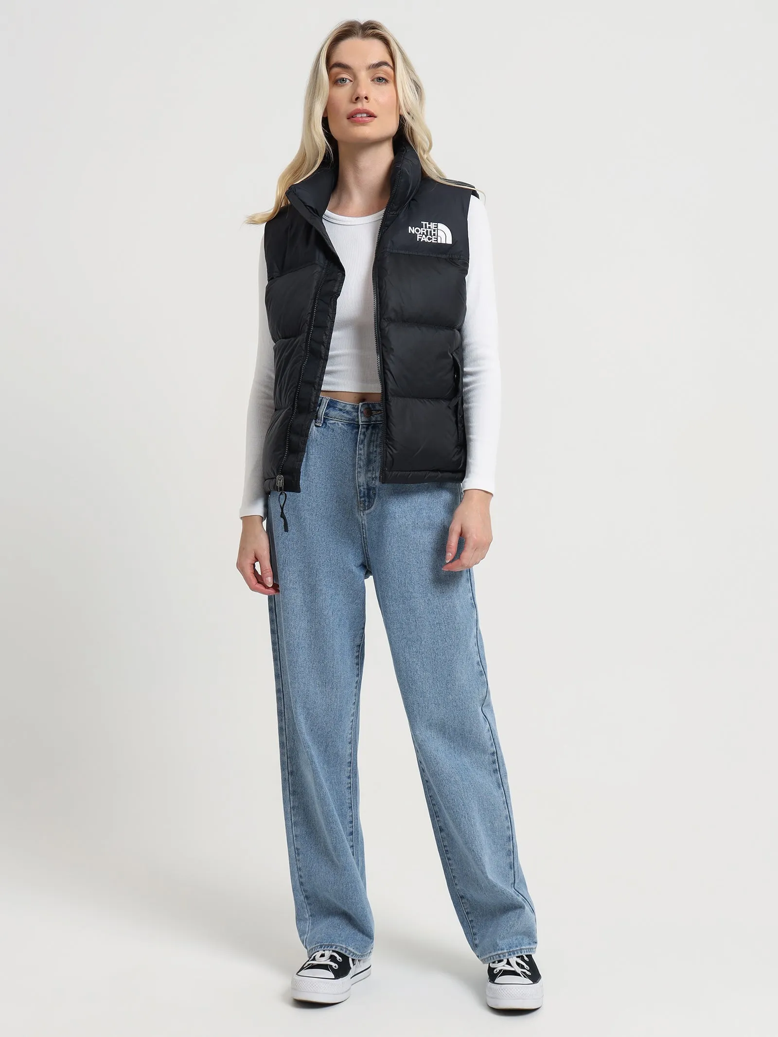 1996 Retro Nuptse Vest in TNF Black