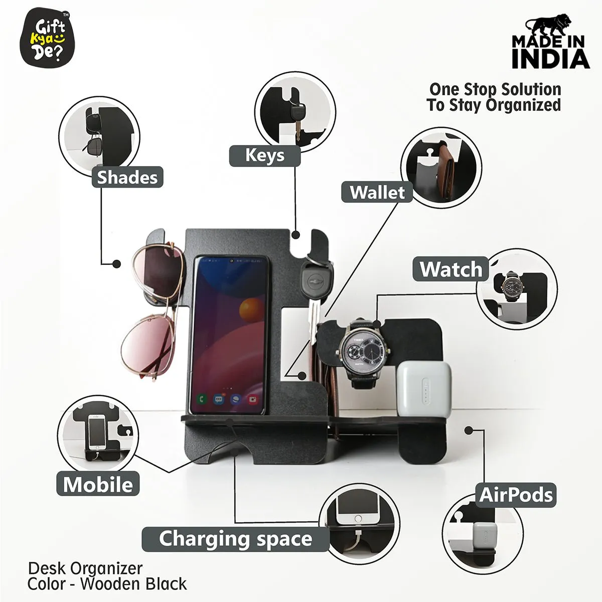 5 in 1 Personal Organizer with Mobile Stand | Best Gift for Him/Men/Boys