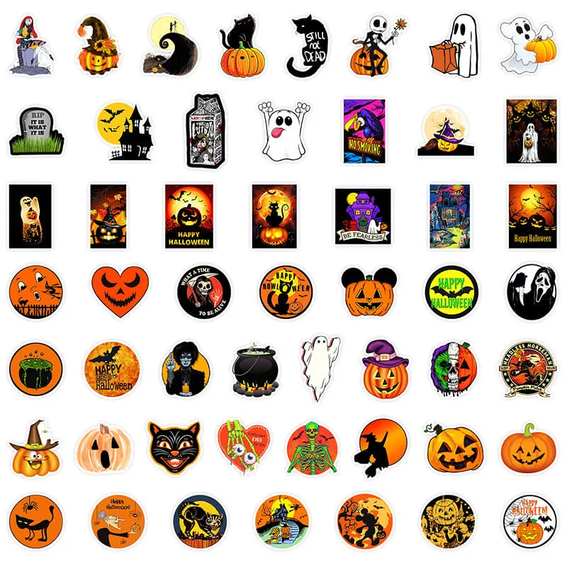 50 Pcs Halloween Graffiti Waterproof Sticker