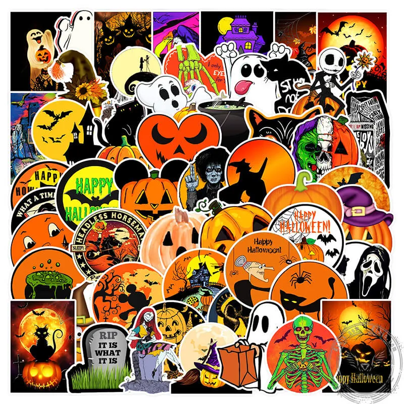 50 Pcs Halloween Graffiti Waterproof Sticker