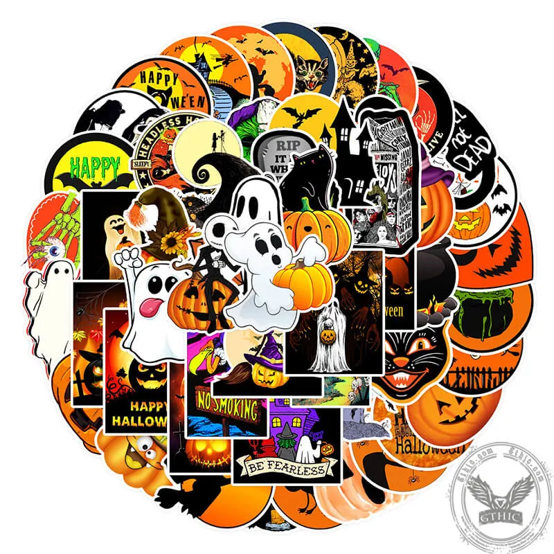 50 Pcs Halloween Graffiti Waterproof Sticker