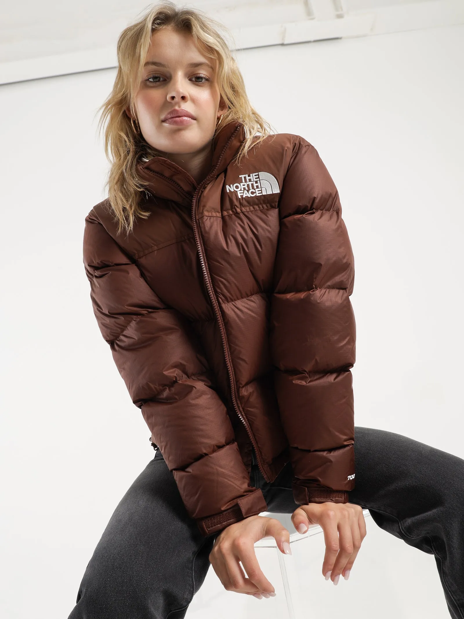 96 Retro Nuptse Puffer Jacket in Dark Oak Brown