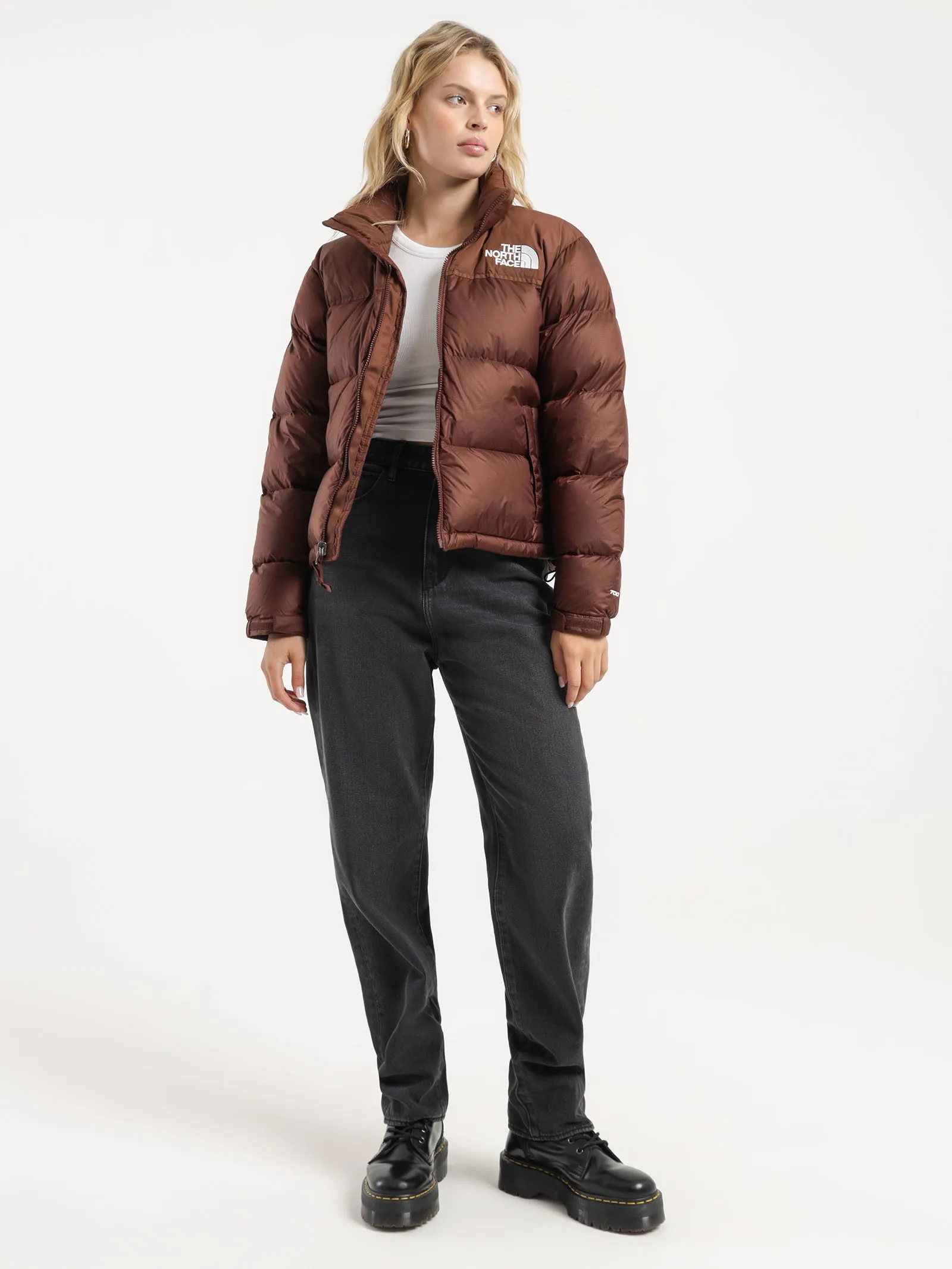 96 Retro Nuptse Puffer Jacket in Dark Oak Brown