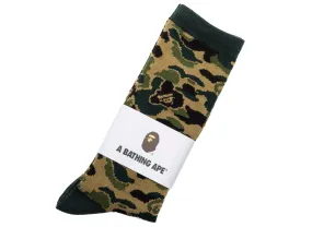 A Bathing Ape ABC Camo Jacquard Socks in Green