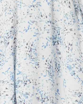 Adelaide V-Neck Top | White / Light Blue