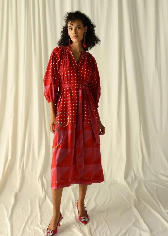 Andretta Embroidered Peasant Dress