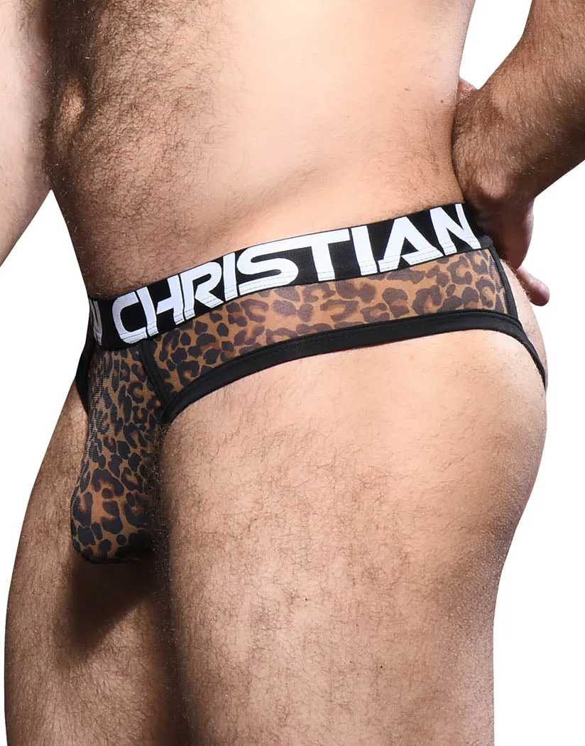 Andrew Christian Leopard Mesh Thong w/ Almost Naked 92232