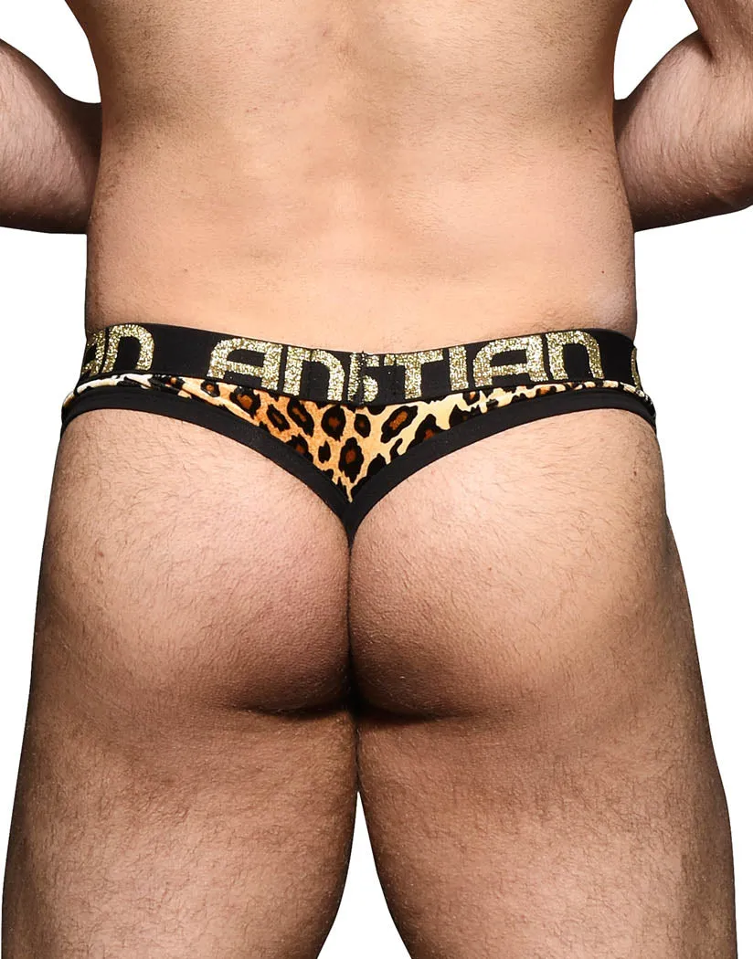 Andrew Christian Plush Leopard Thong w/ Almost Naked 92296
