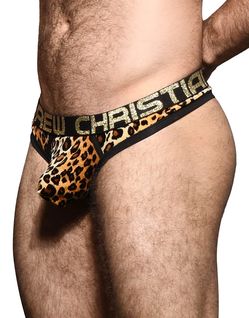 Andrew Christian Plush Leopard Thong w/ Almost Naked 92296
