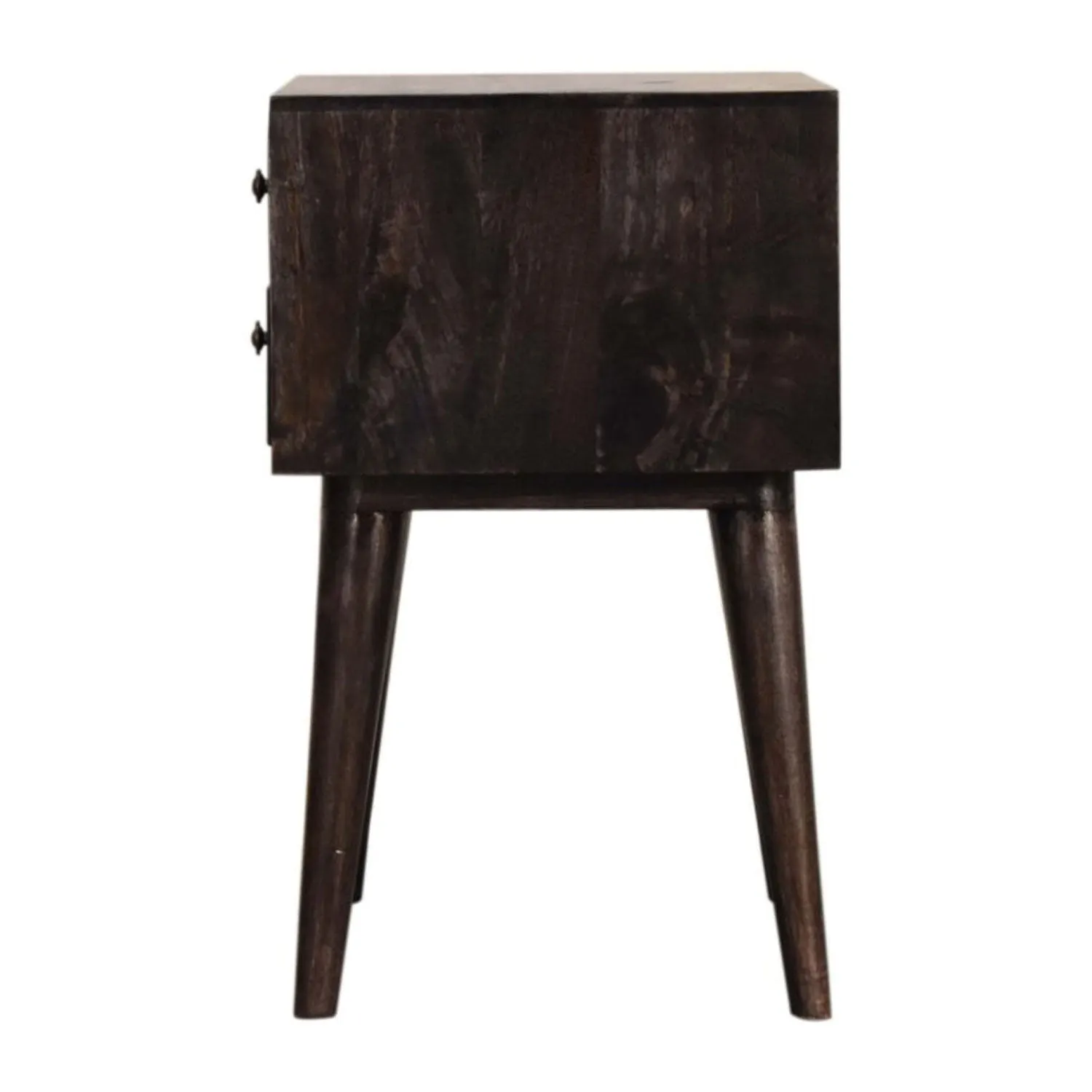 Ash 2 Drawers Black Bedside Table