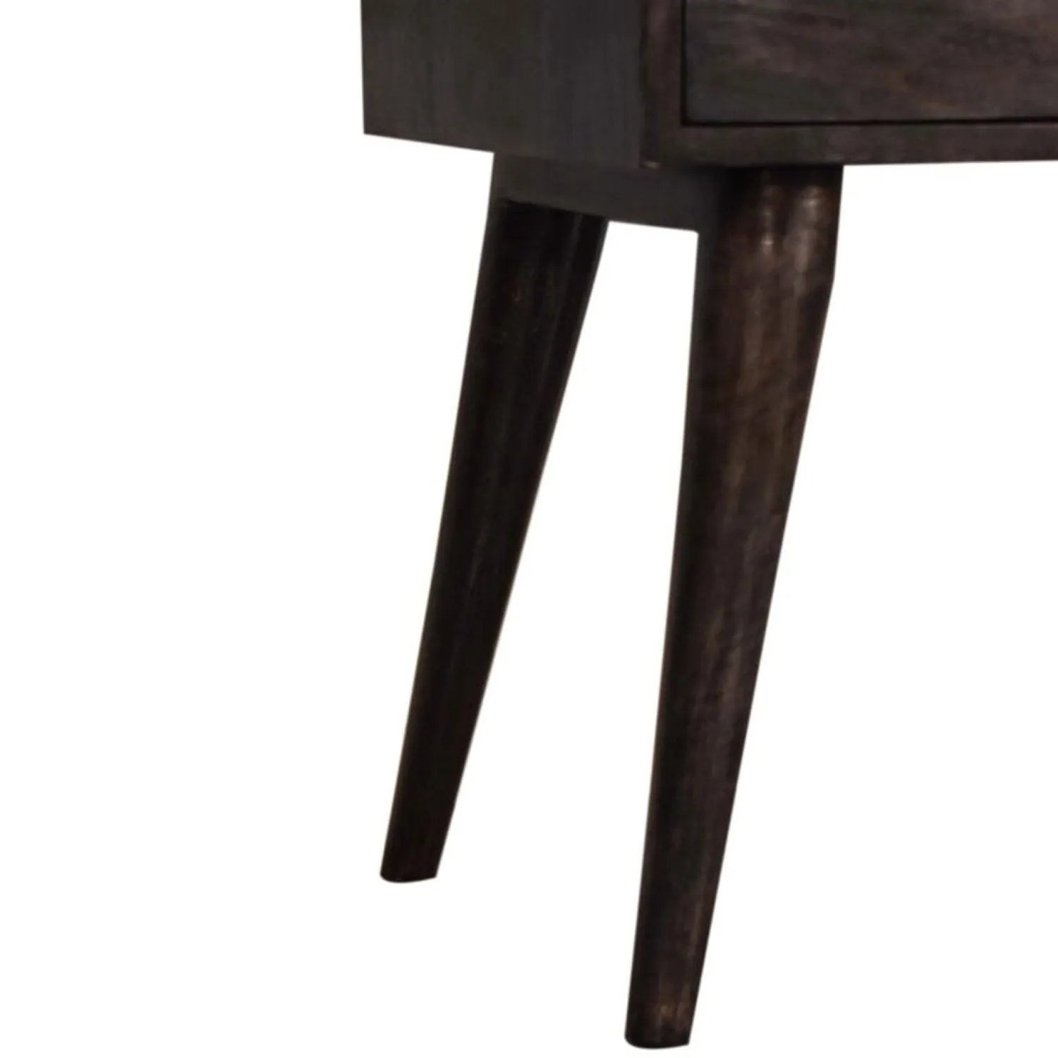 Ash 2 Drawers Black Bedside Table