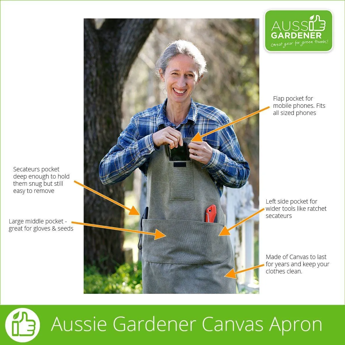 Aussie Gardener Canvas Gardening Apron - Intro Offer