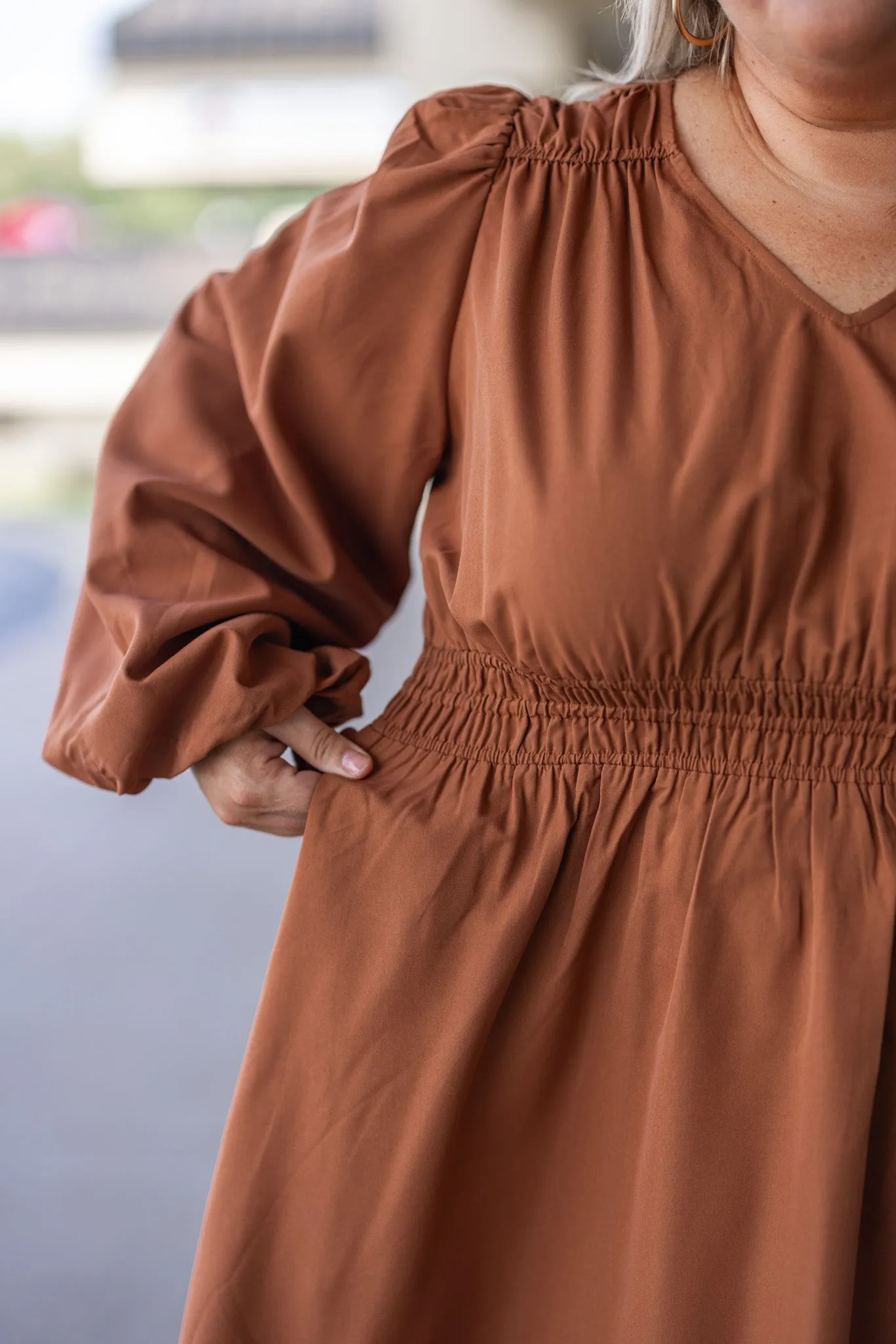 Autumn Love Toffee Midi Dress