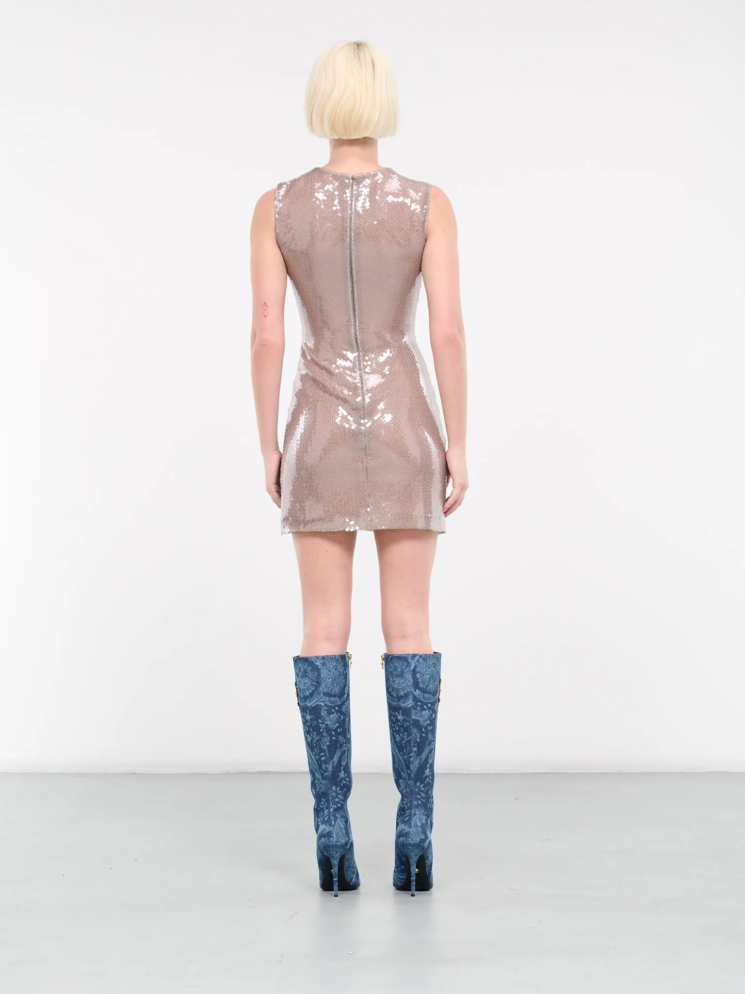 Aveo Mini Dress (D-369-AVEO-FIRE-PRINT-FOG)