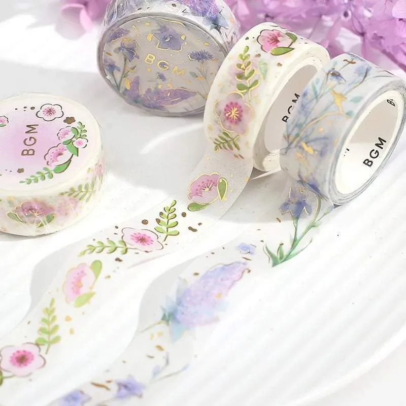 BGM Foil Stamping Masking Tape: Life - Natural/Purple