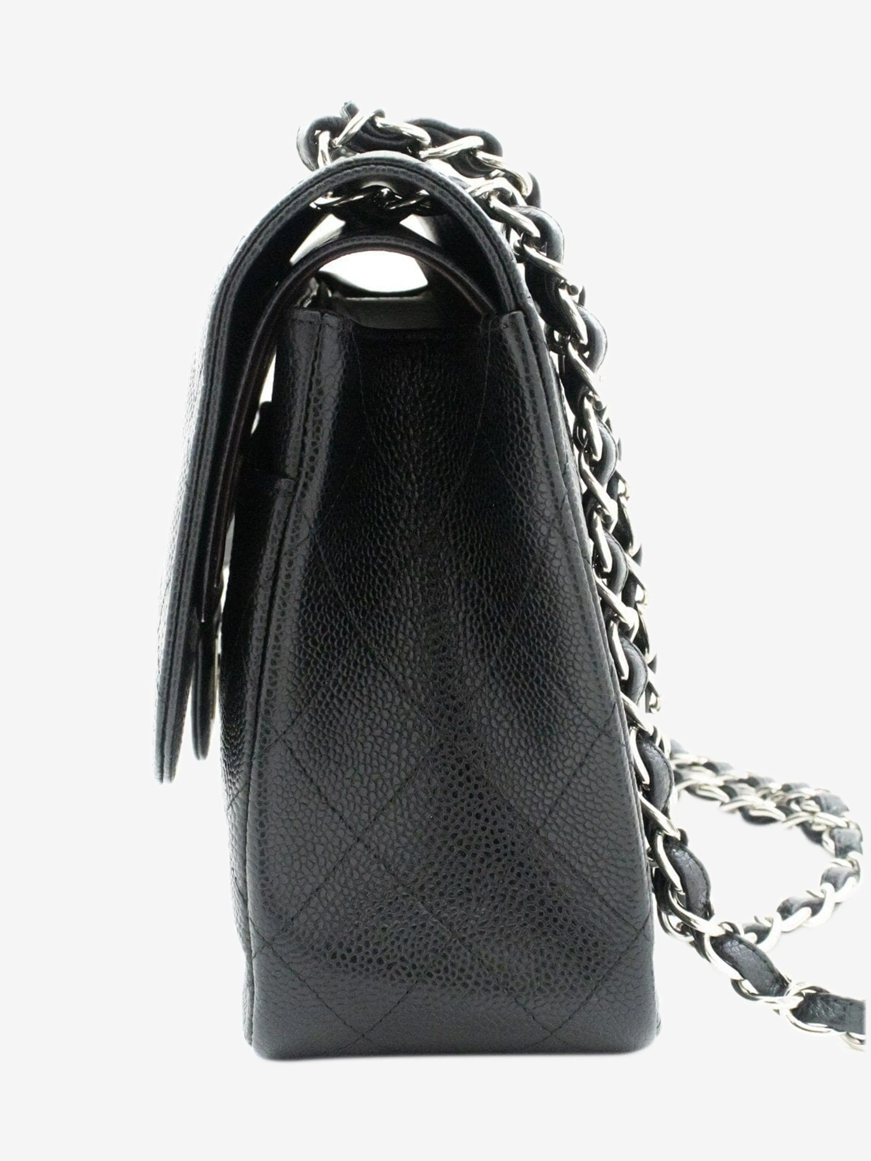 Black 2013 large caviar Classic Double Flap bag