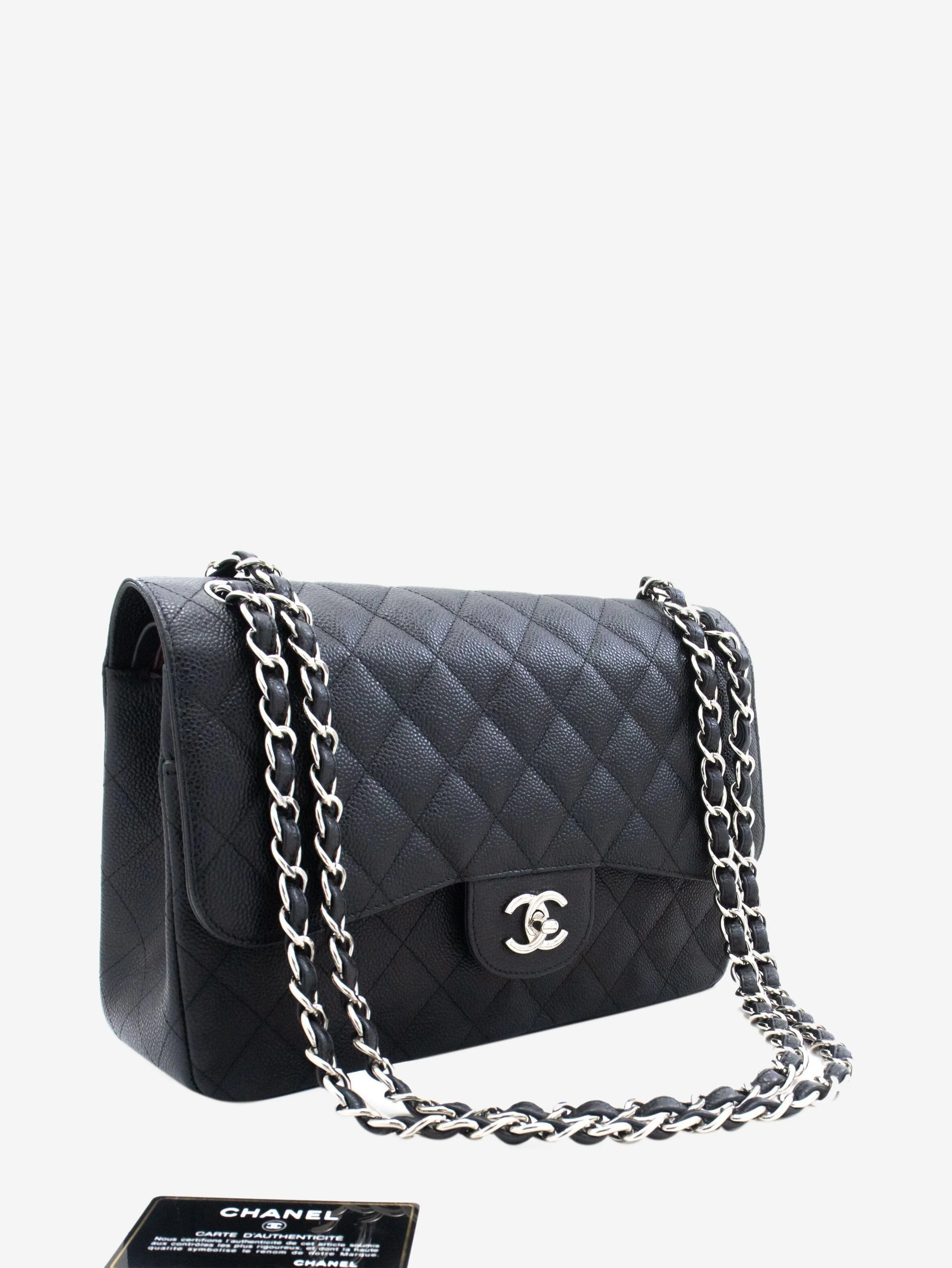 Black 2013 large caviar Classic Double Flap bag