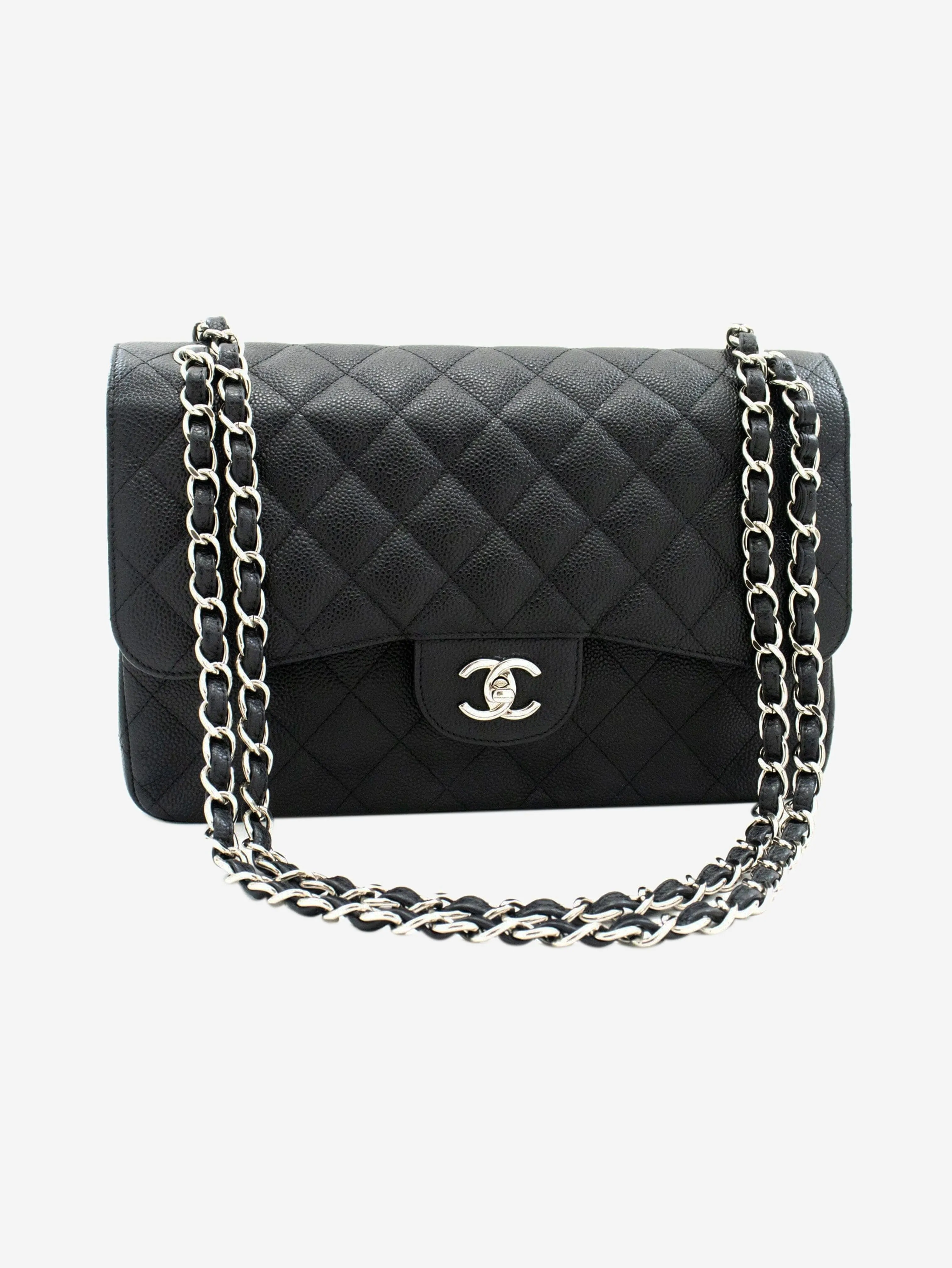 Black 2013 large caviar Classic Double Flap bag