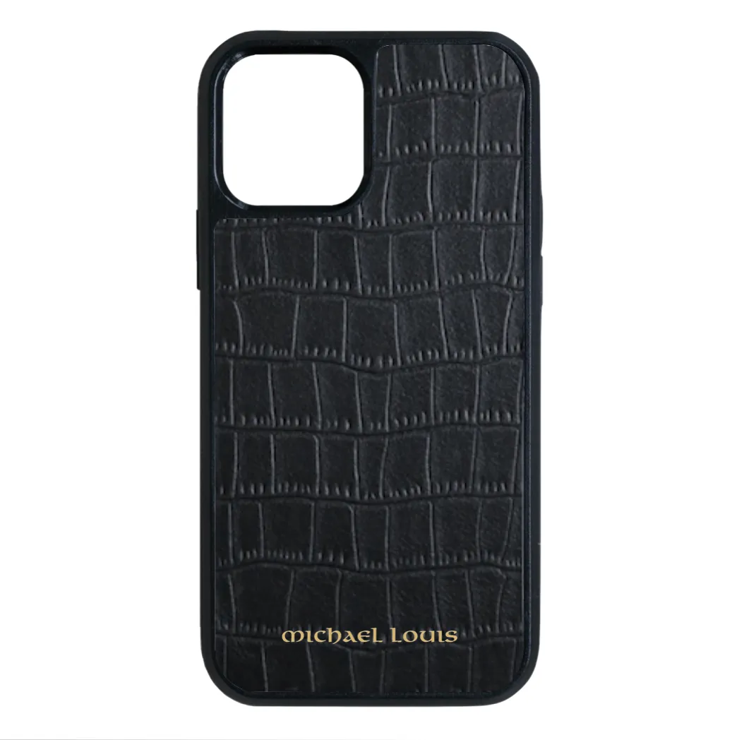 Black Croc iPhone 12 Pro Max Case