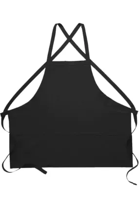 Black Deluxe Criss Cross Bib Apron (3 Pockets)
