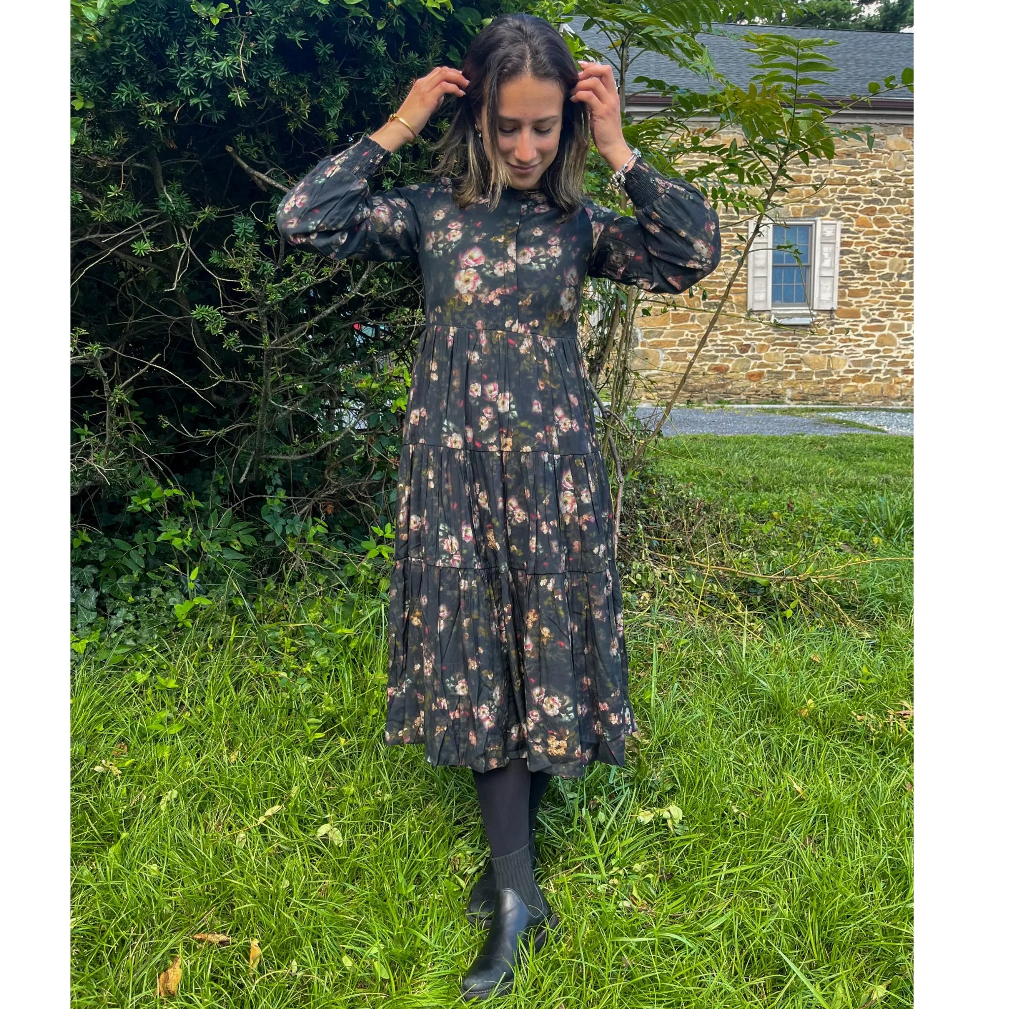 Black Floral Dress by Lilac Teen