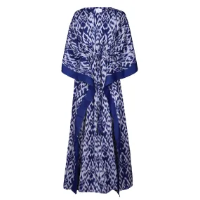 Bondi Blue Ikat Maxi Kaftan