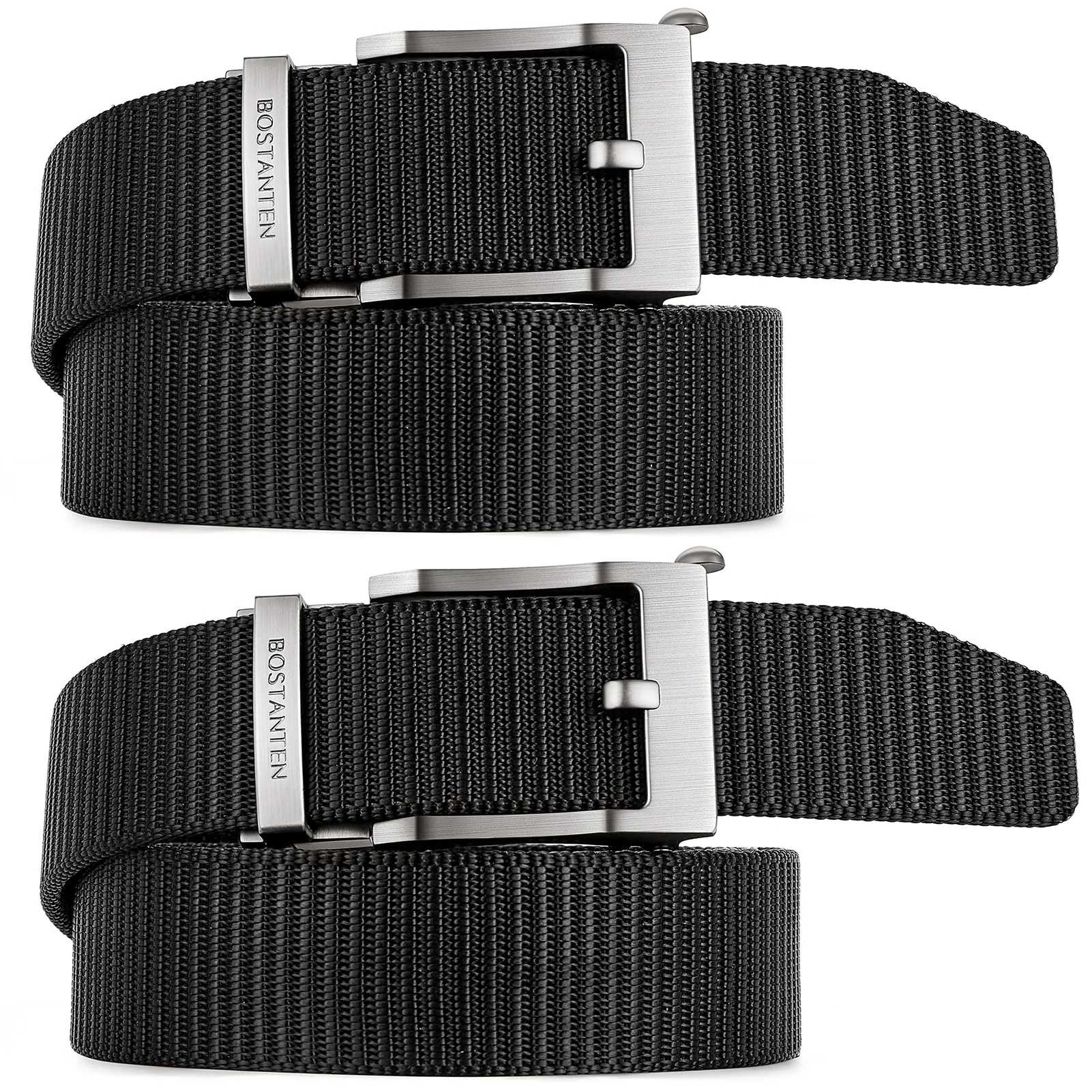 BOSTANTEN Men's Ratchet Dress Belts 2 Packs, Trim to Fit