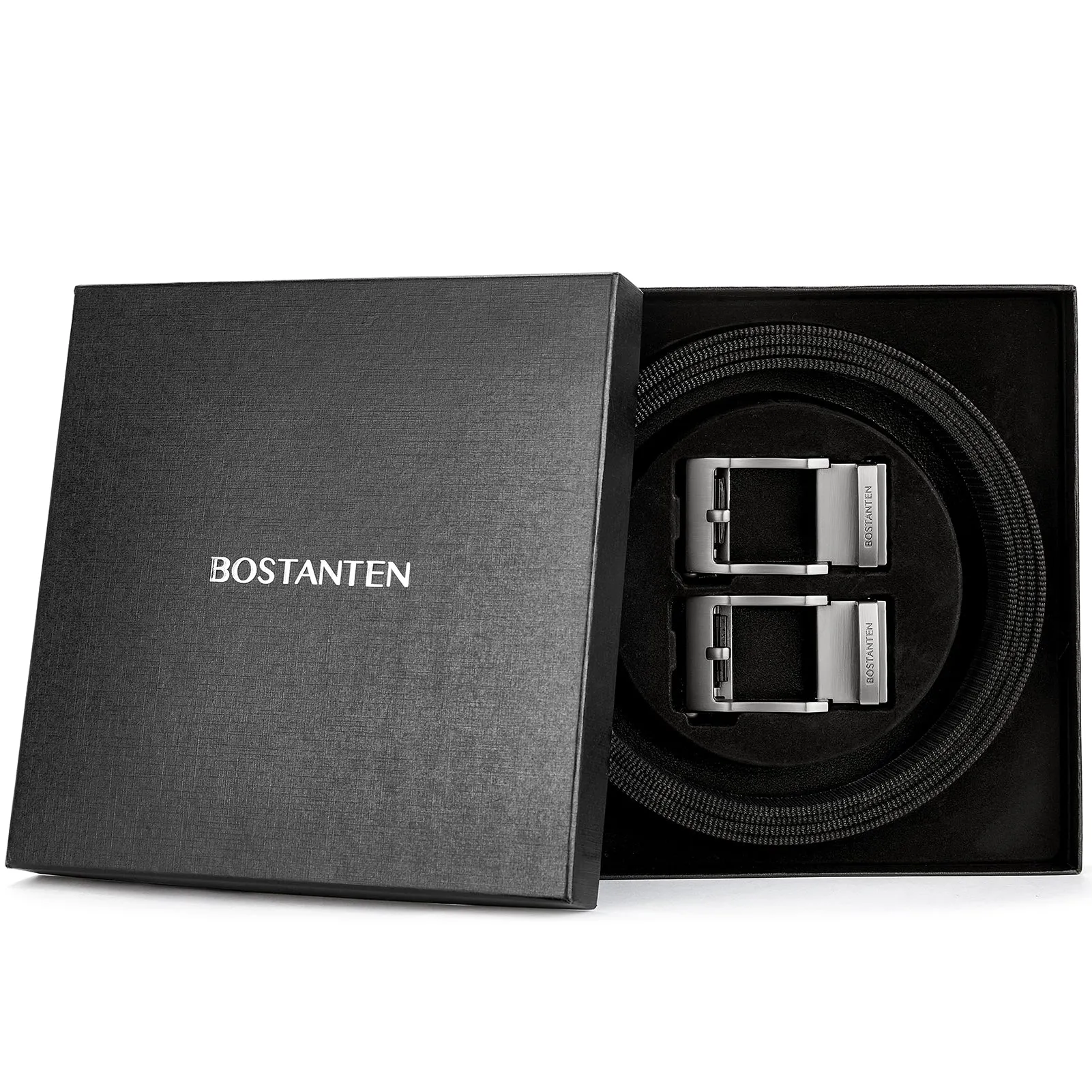 BOSTANTEN Men's Ratchet Dress Belts 2 Packs, Trim to Fit