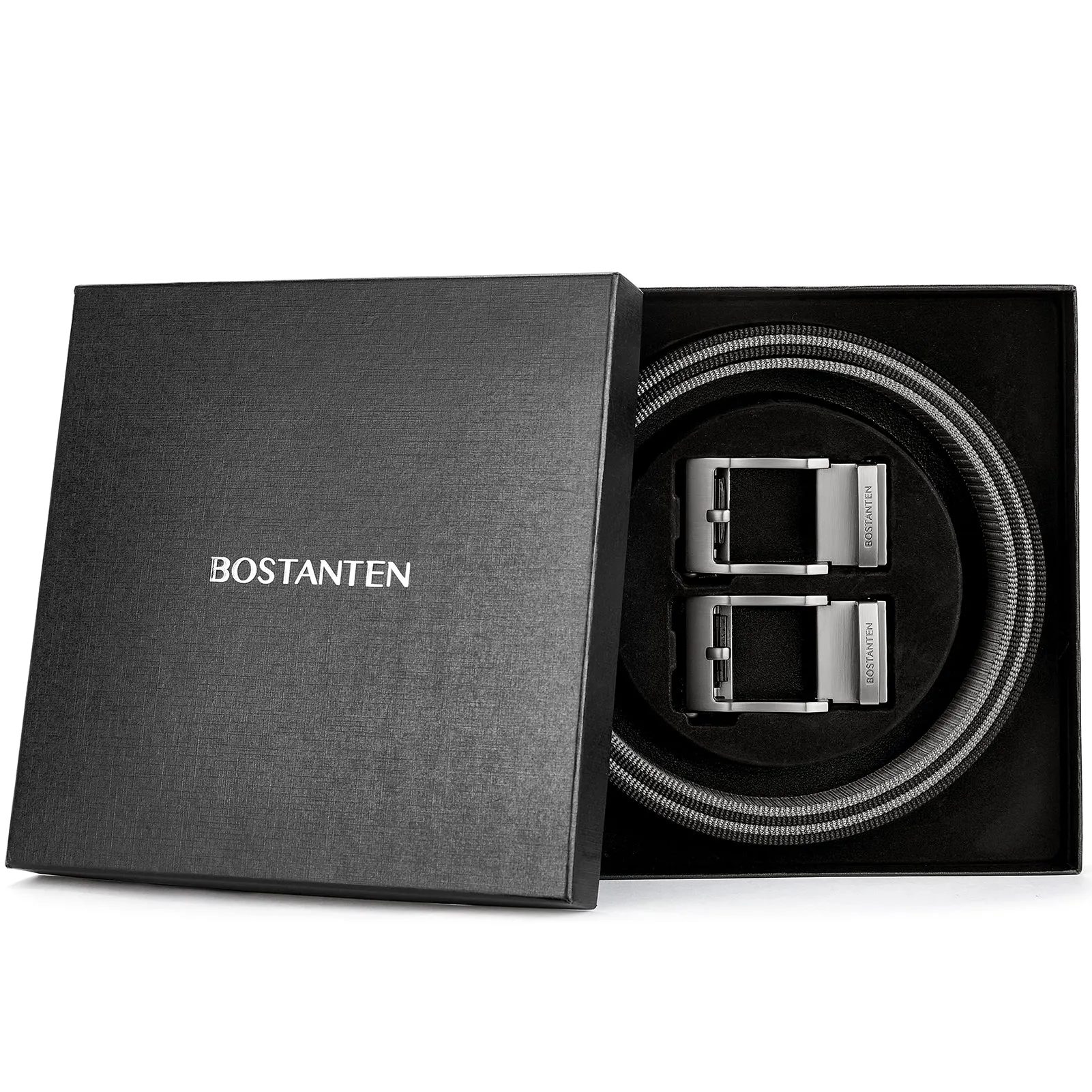 BOSTANTEN Men's Ratchet Dress Belts 2 Packs, Trim to Fit