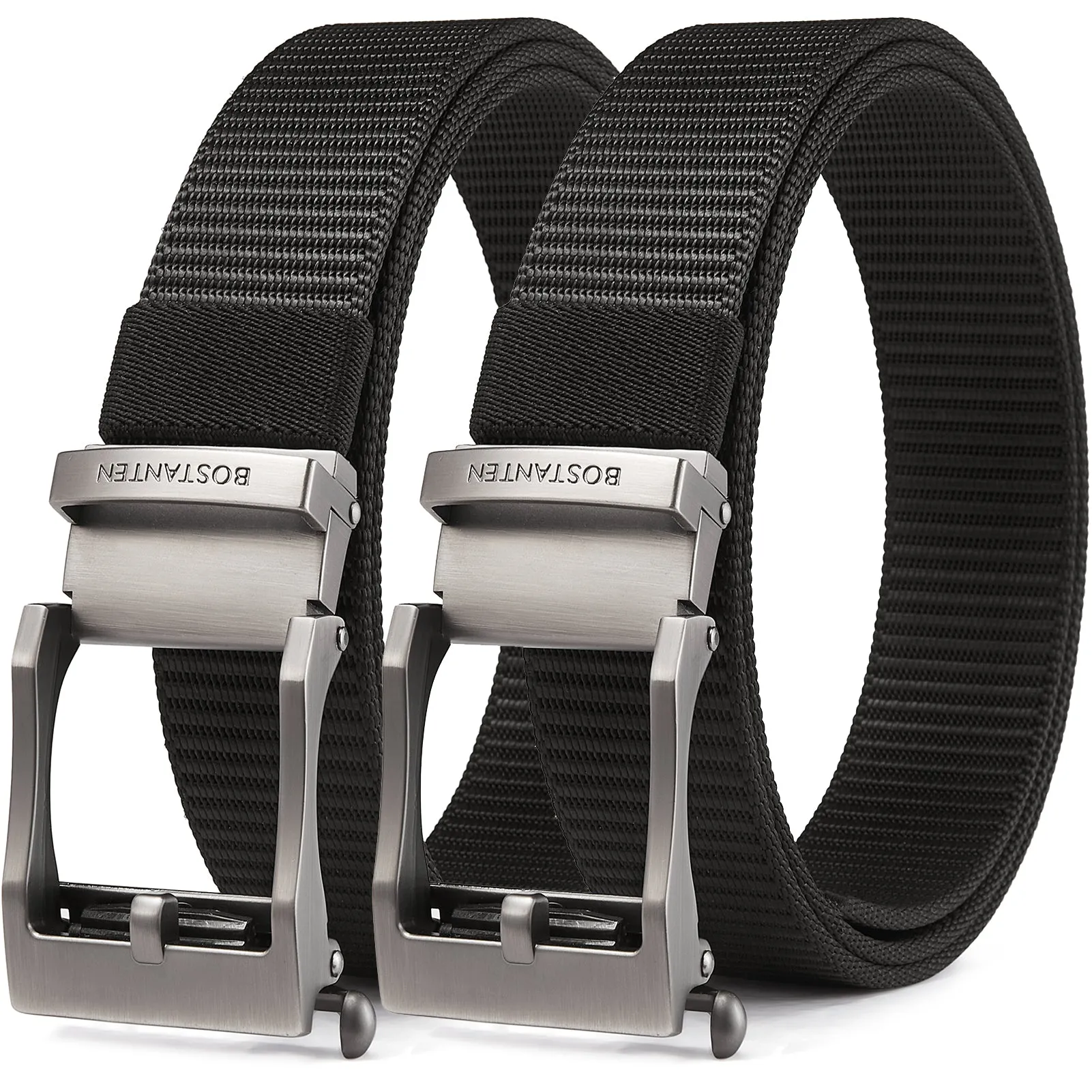 BOSTANTEN Men's Ratchet Dress Belts 2 Packs, Trim to Fit