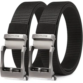 BOSTANTEN Men's Ratchet Dress Belts 2 Packs, Trim to Fit