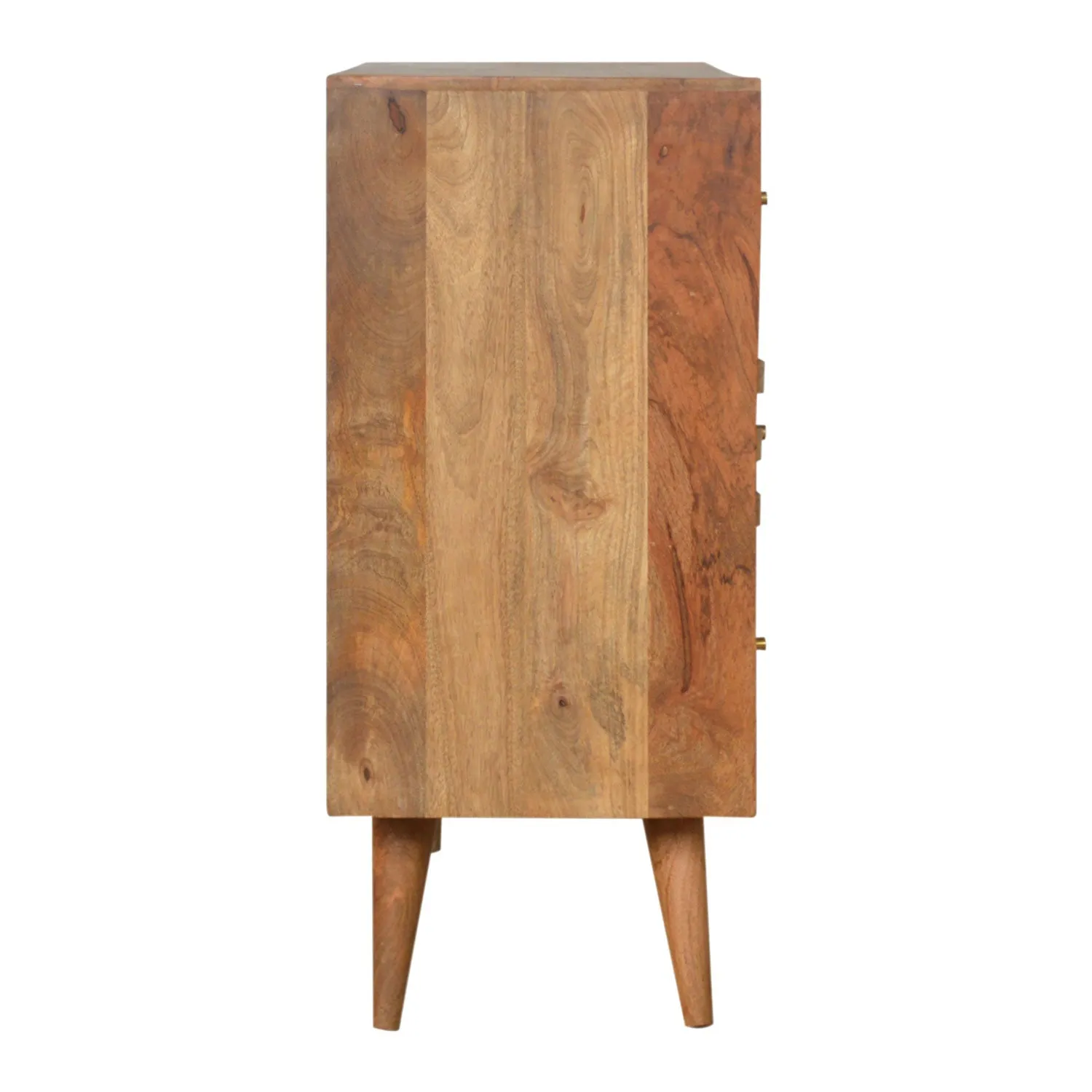 Bristol Oak Finish Carved 3 Chest Of Drawers