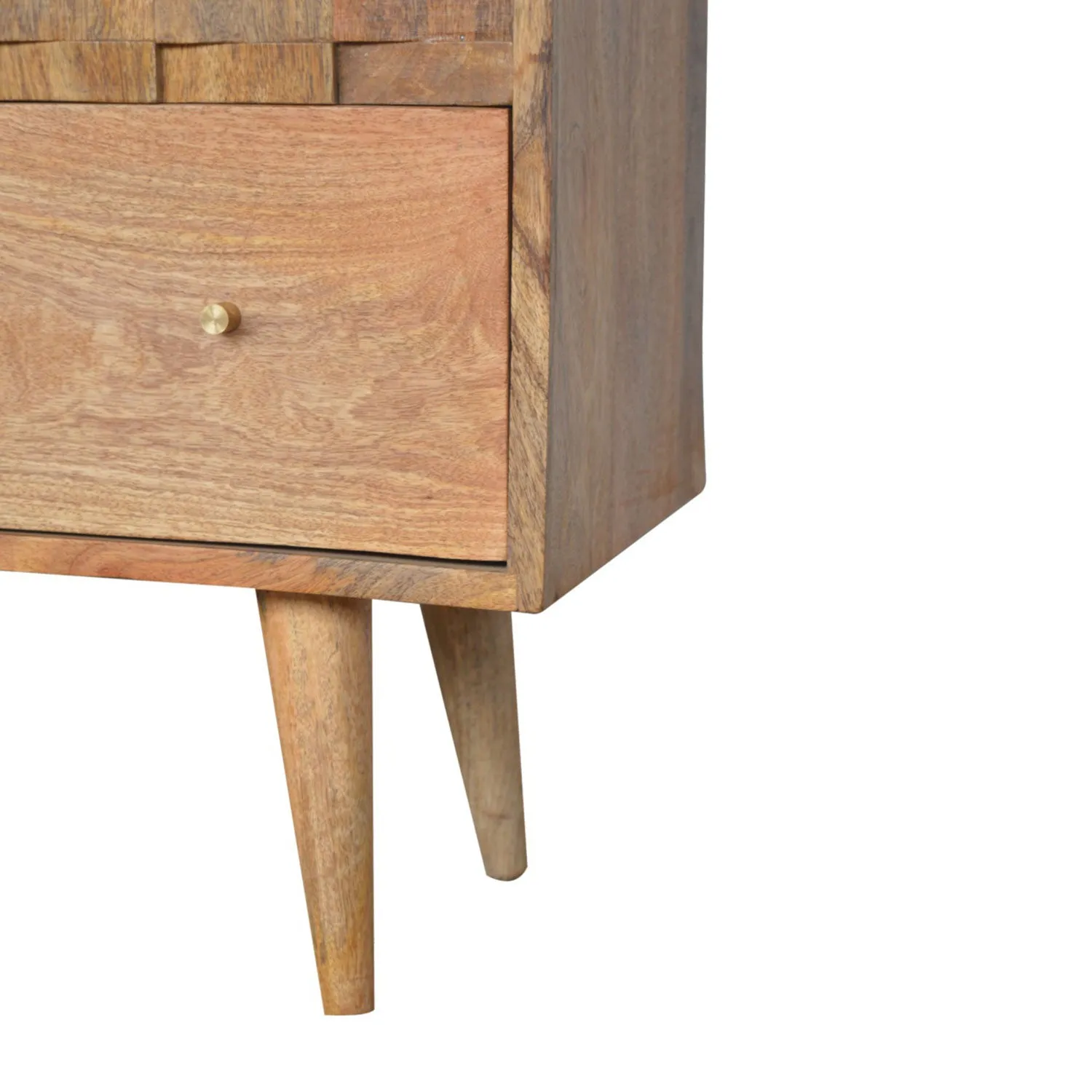 Bristol Oak Finish Carved 3 Chest Of Drawers