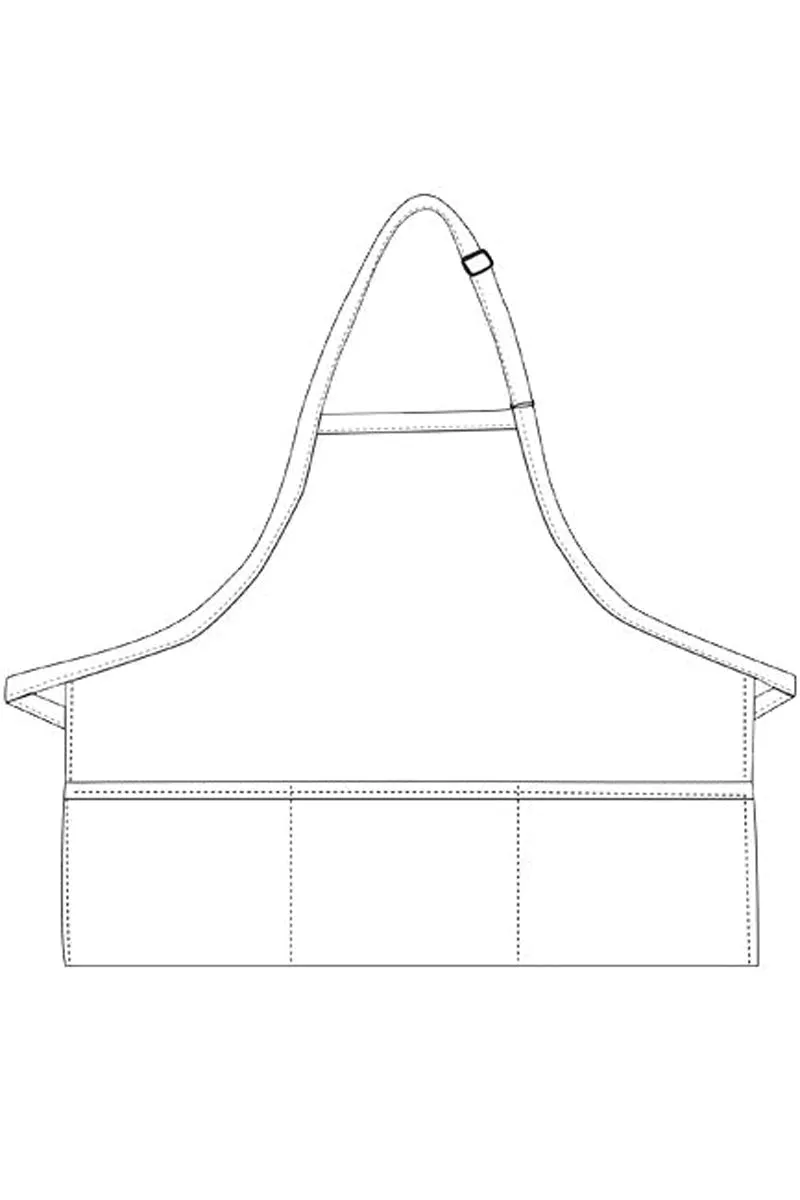 Brown Deluxe Bib XL Adjustable Apron (3 Pockets)