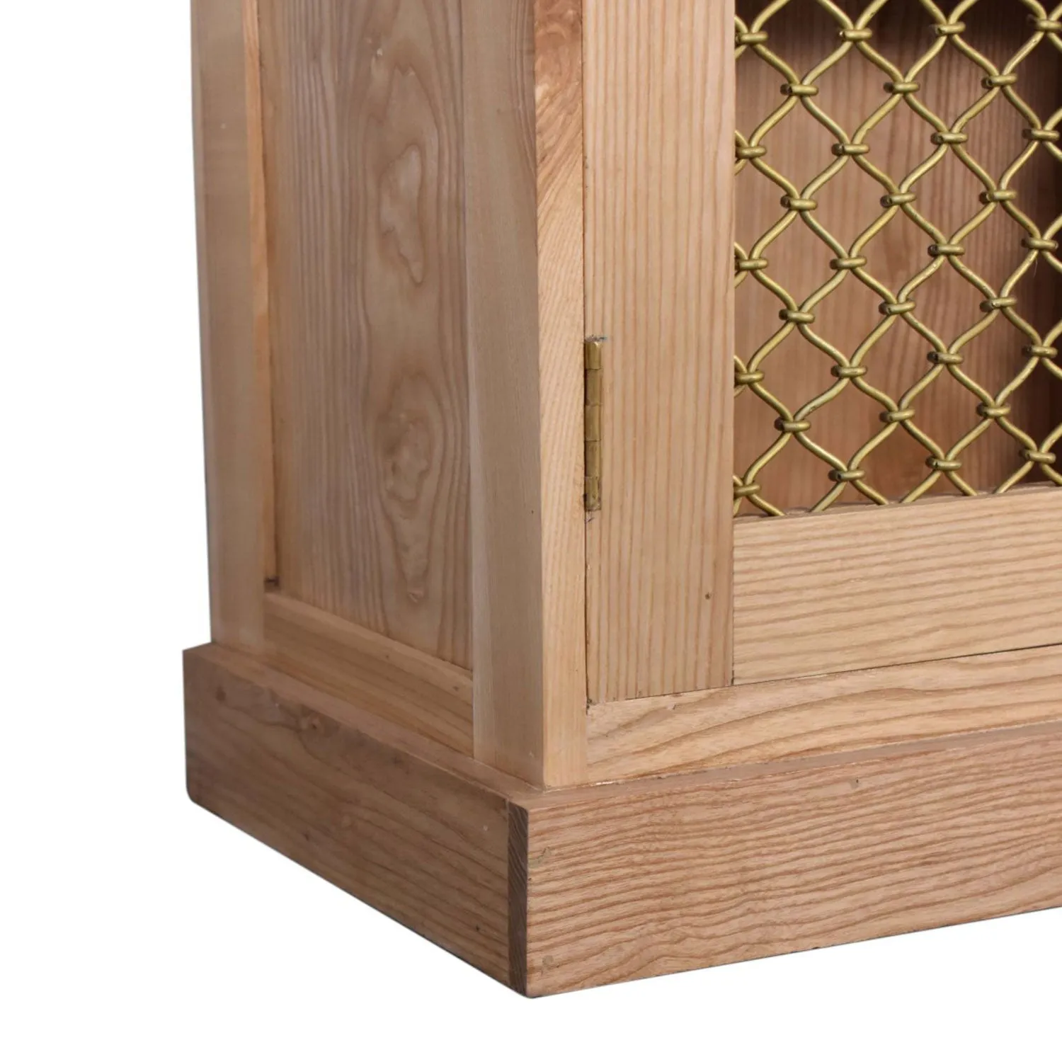 Caged Oak Finish 2 Doors Cabinet