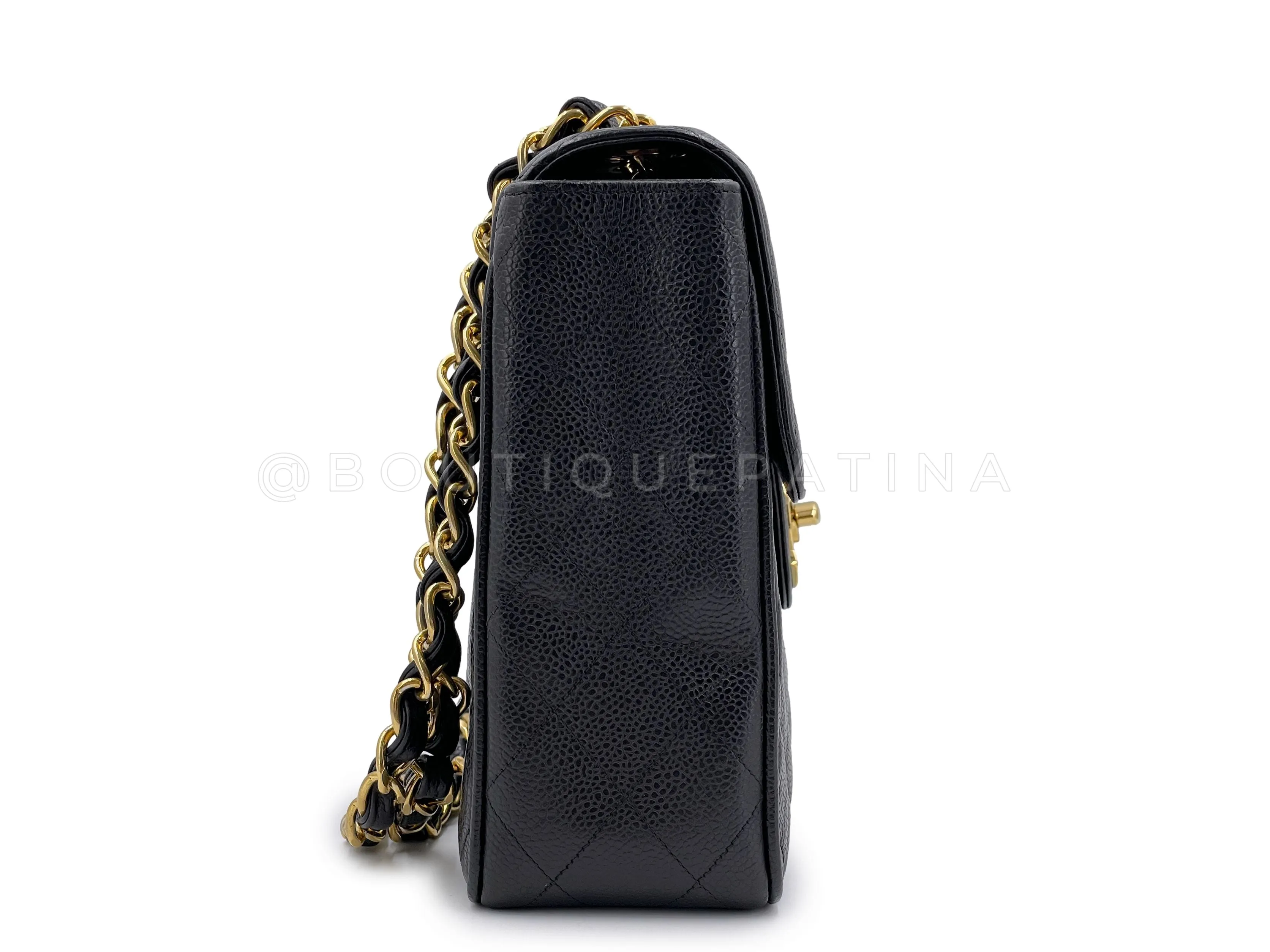 Chanel 1994 Vintage Black Caviar Jumbo Classic Flap Bag 24k GHW
