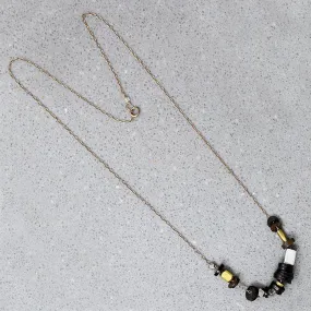 Coconut Silver & Brass Bead Necklace by Brin