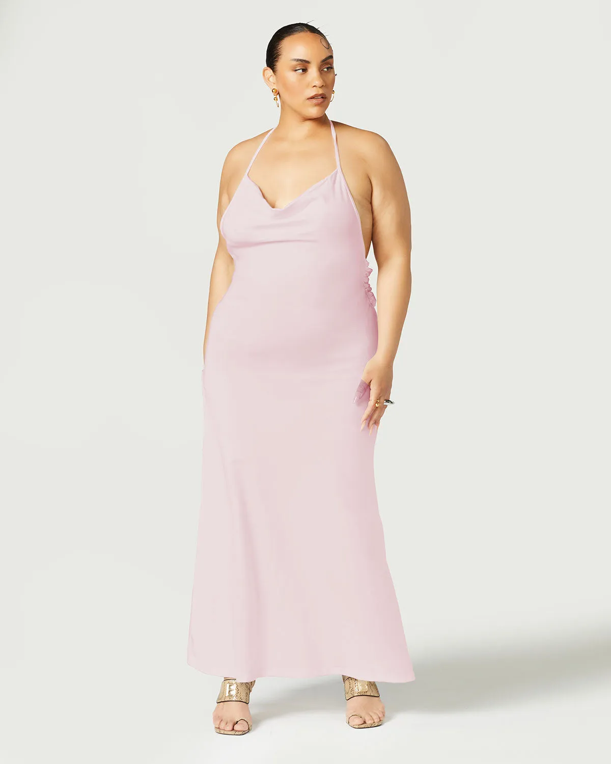 Convertible Slit Halter Dress