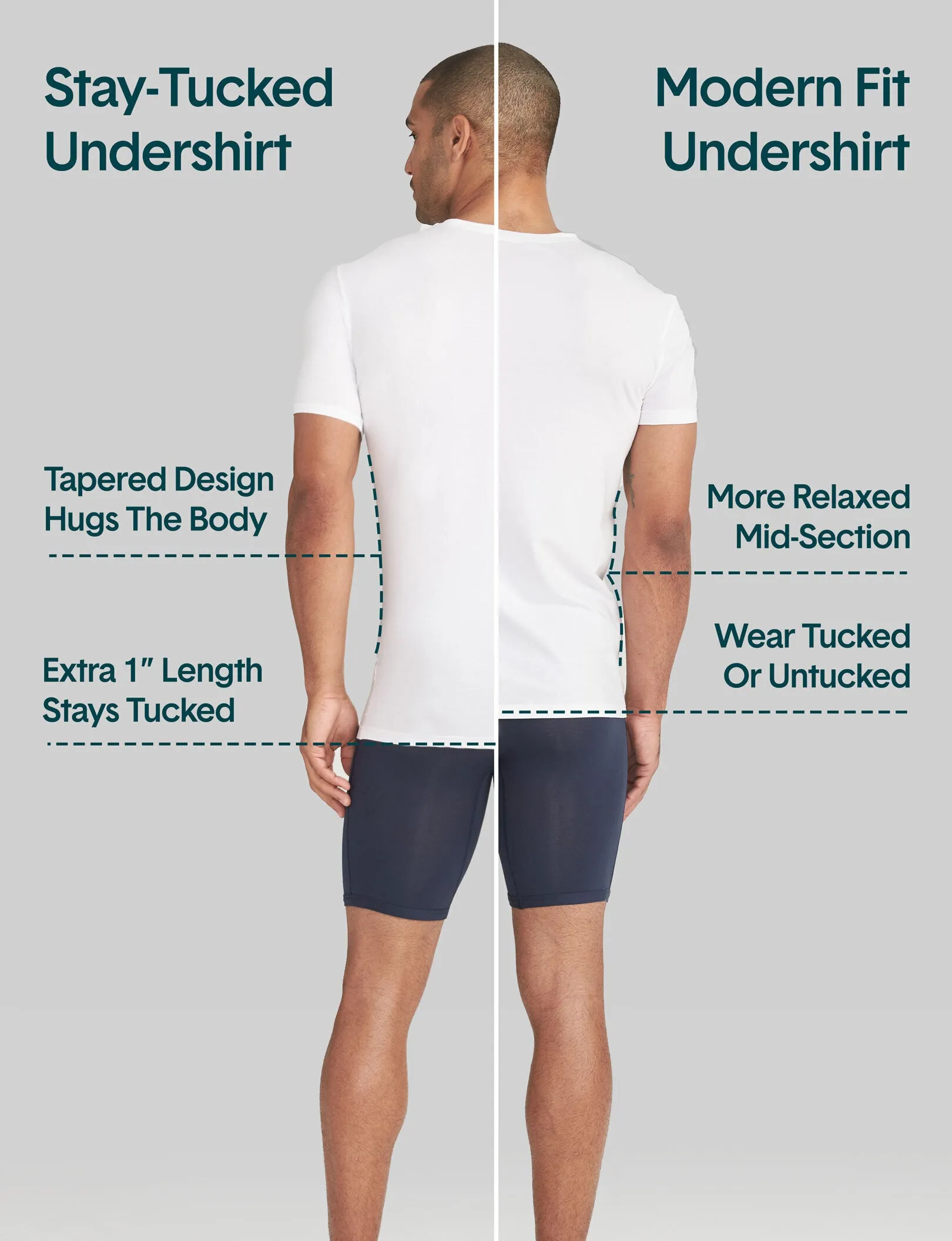 Cool Cotton Deep V-Neck Stay-Tucked Undershirt (3-Pack)
