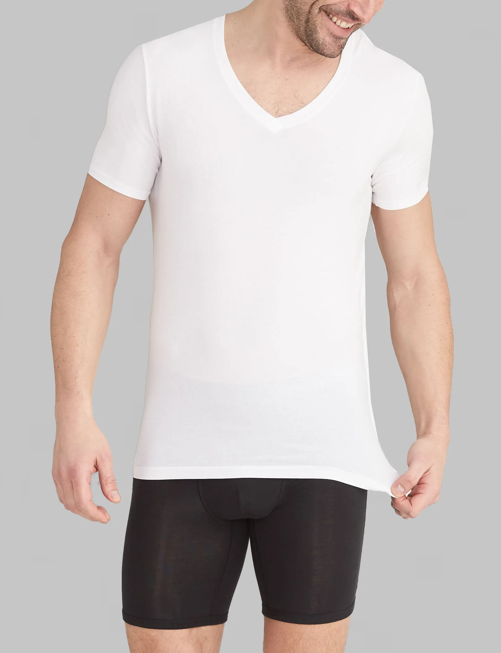 Cool Cotton Deep V-Neck Stay-Tucked Undershirt (3-Pack)