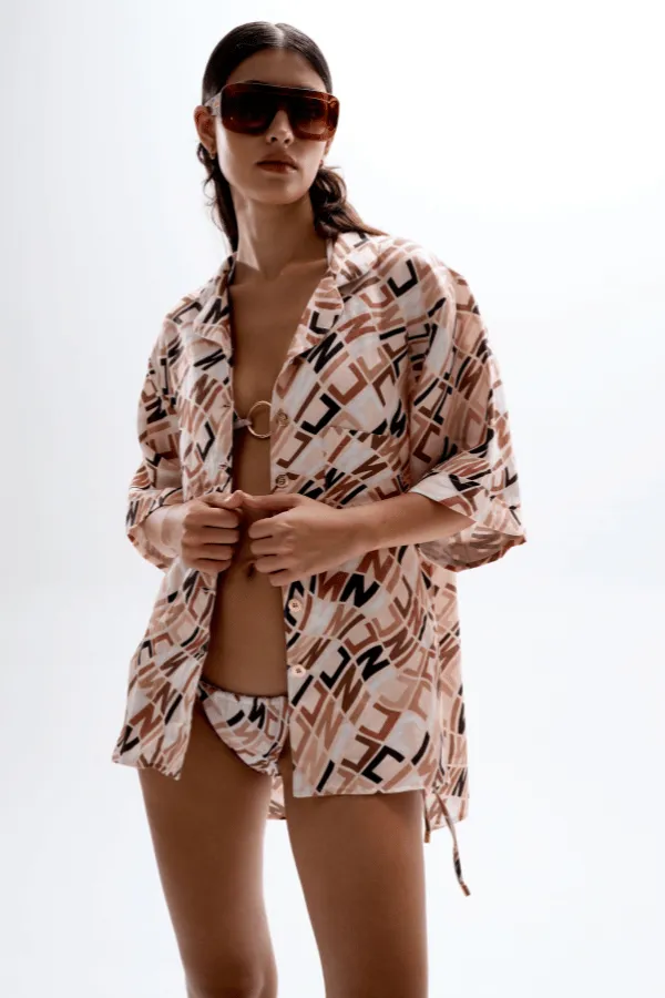 Cove String Bottoms Monogram Beige