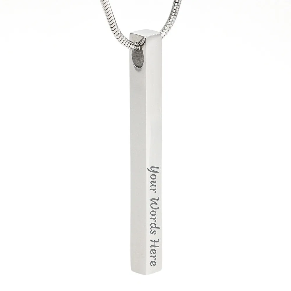 Dad To Daughter Custom Name Engraving Vertical Bar Necklace With Custom Photo Christmas Message Card Gift For Daughter