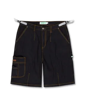 Denim Utility Shorts - Black Overdye