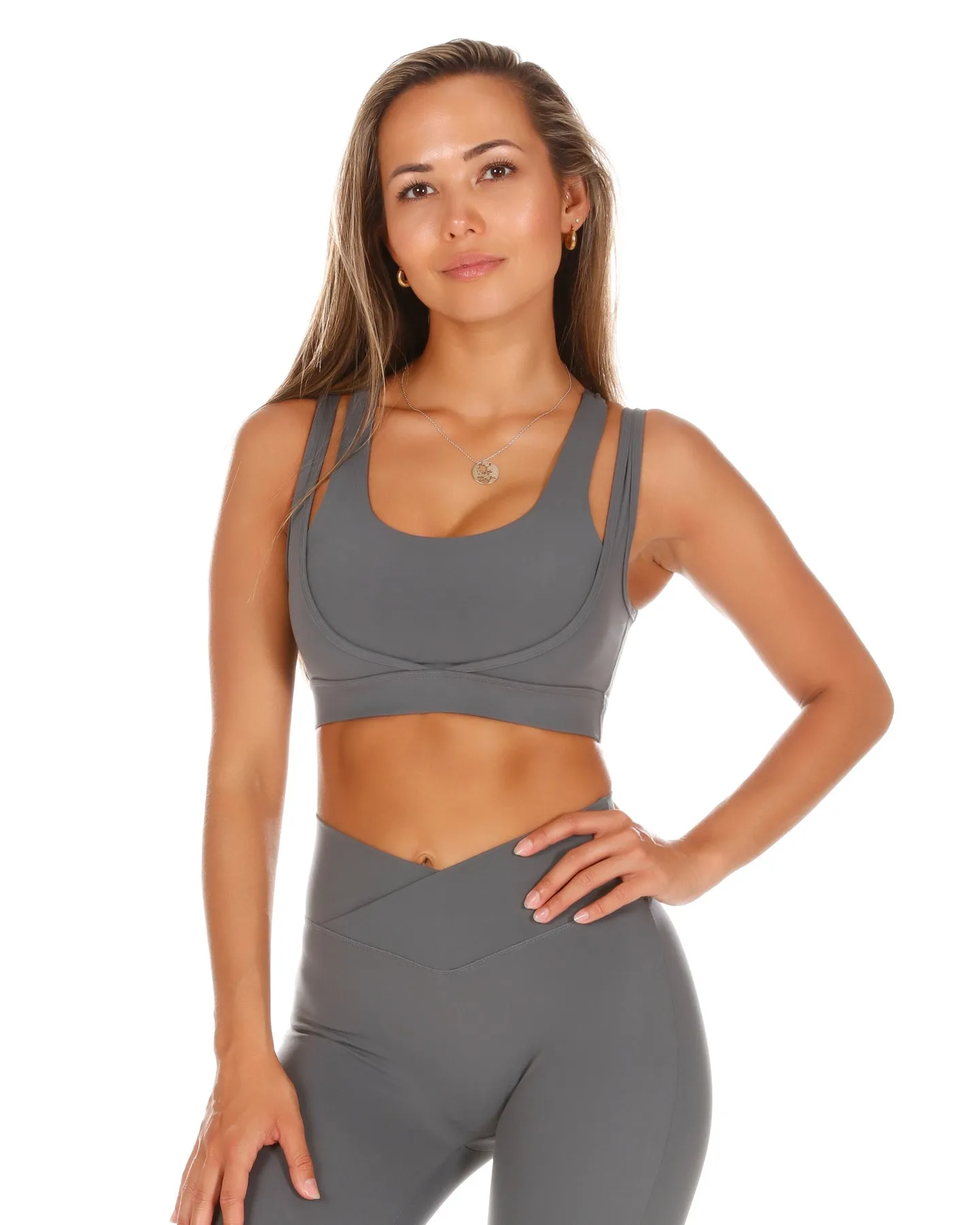 Dual Strap Bra - Cloud Grey