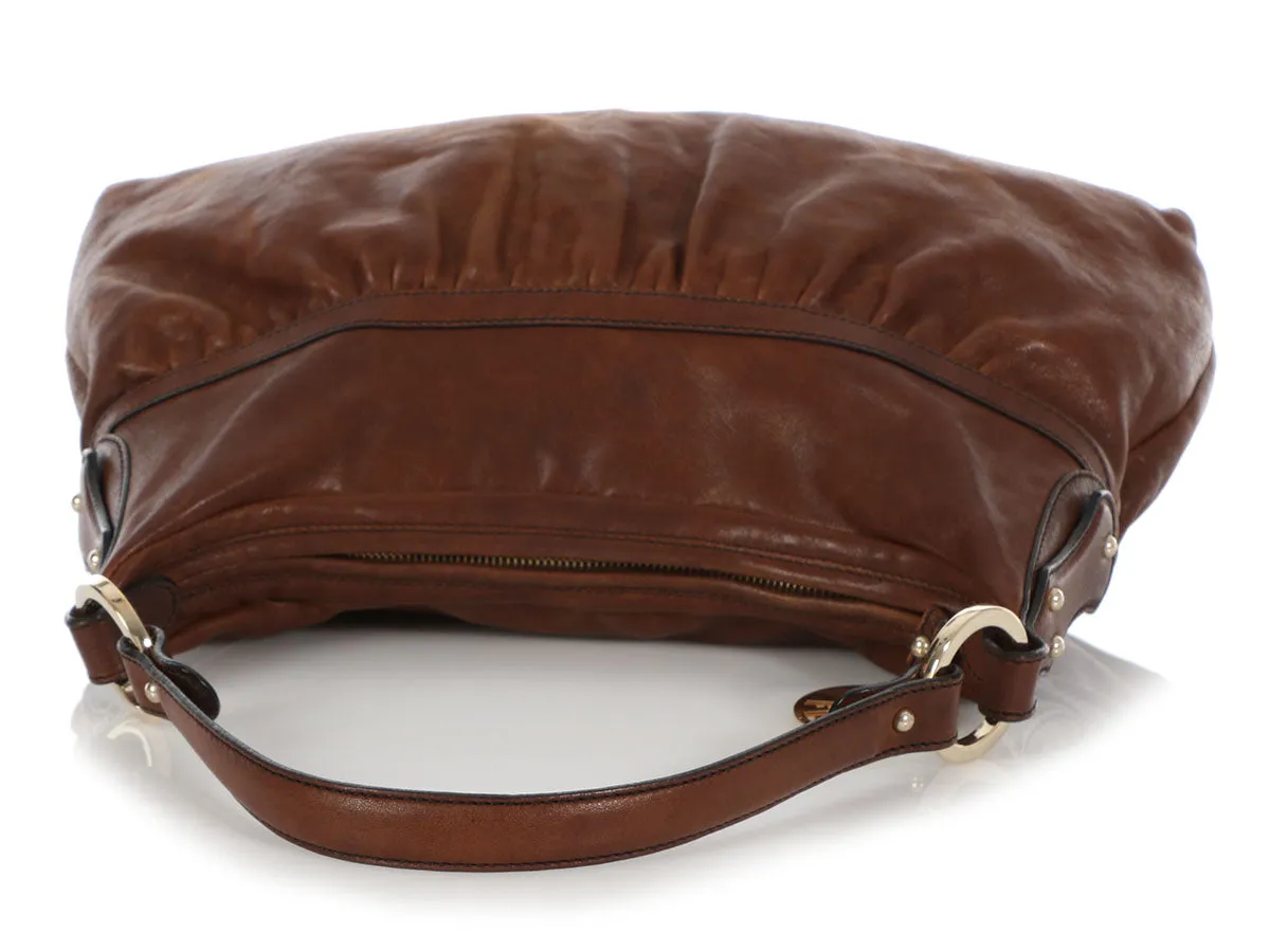 Fendi Brown Leather Chef Bag