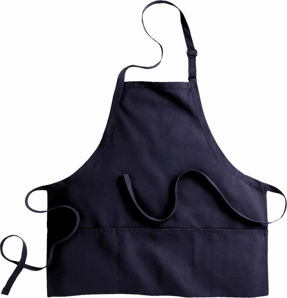 Fiumara Apparel Bib Apron w/ 3 Pockets 24"L X 28" W