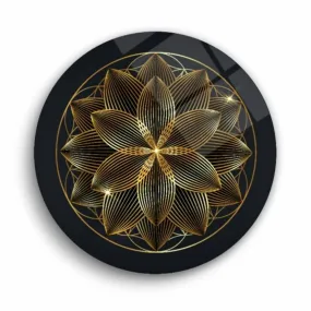 Flower of Life Rounded Glass Wall Art