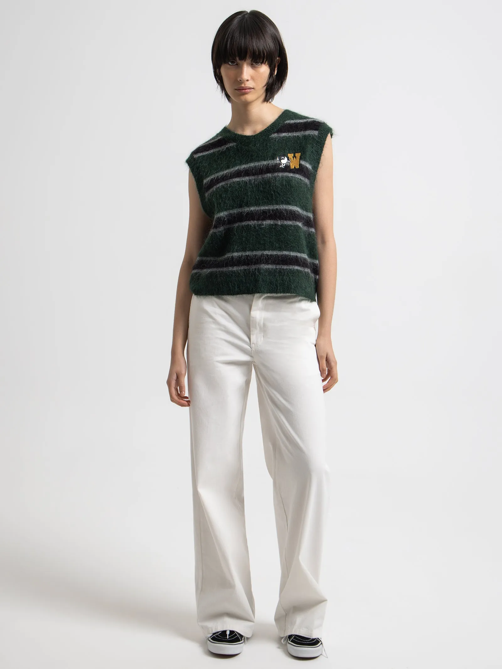 Freshman Fuzz Knit Vest in Green Gables