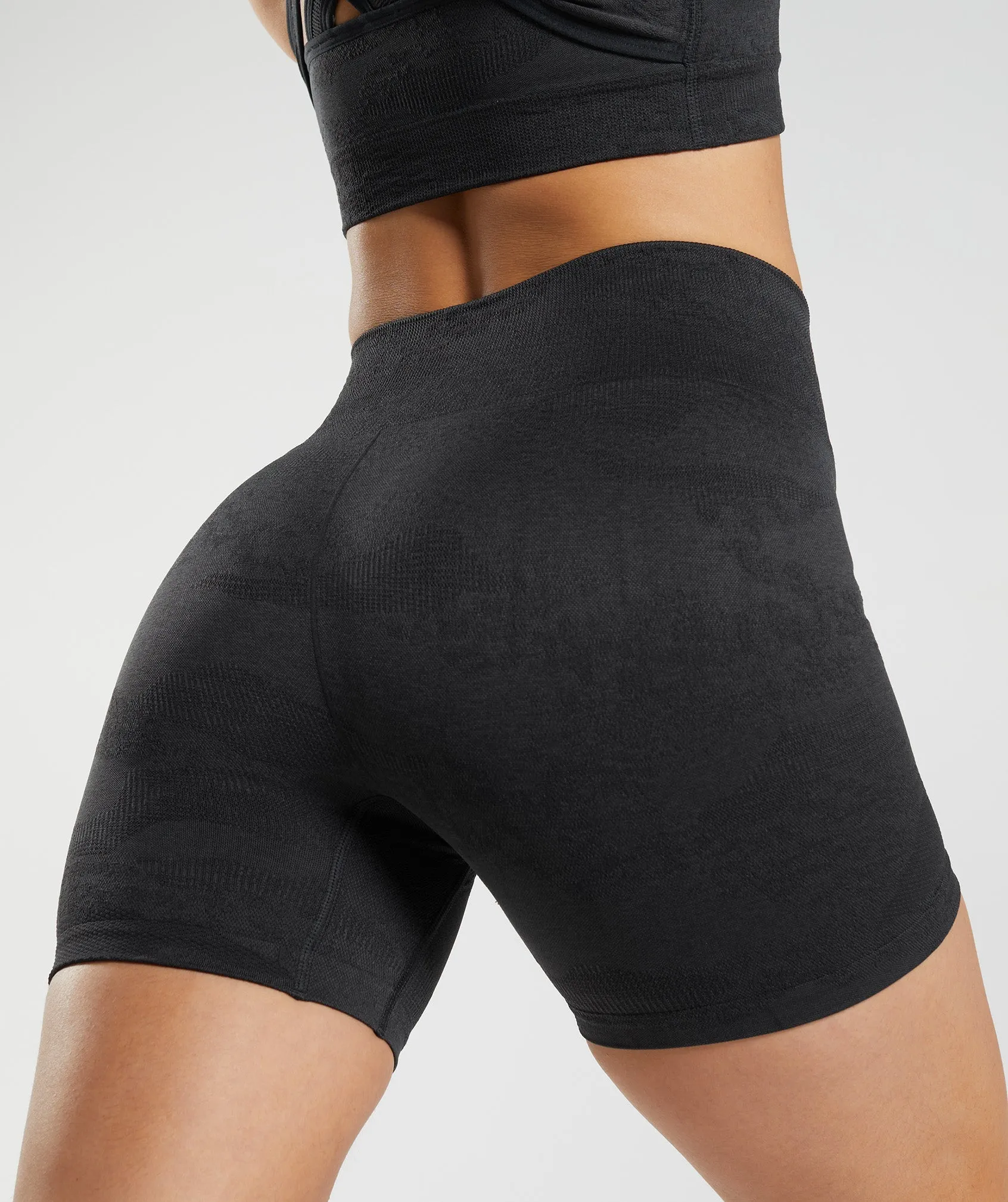 Gymshark Adapt Camo Seamless Shorts - Black/Onyx Grey